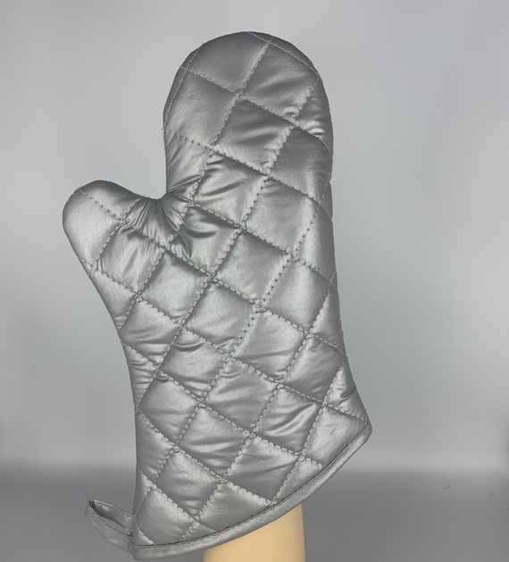 silver coating oven mitt-13''